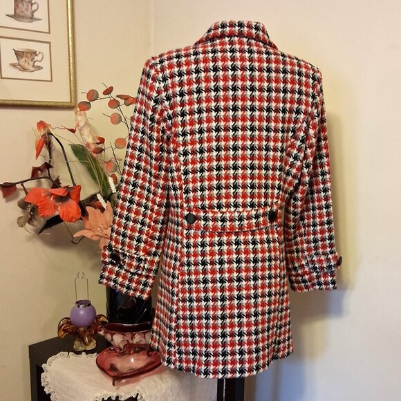 NEW Women Red Black White Double-Breasted Lined Trench Coat Winter Outerwear 16 - Picture 7 of 10